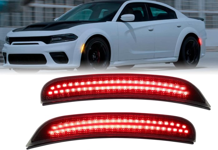 ციმციმა CHARGER 2015-2023 წინა-უკანა კომპლექტი (წითელი LED)